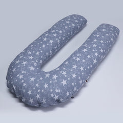 U Shaped Pregnancy Pillow, Maternity Pillow, 100% Cotton Removable Cover, Geometrica Grey | Super Premium Pillow, Versatile Use, Pregnocare Microfibers, Breathable, Pregnancy Pillow