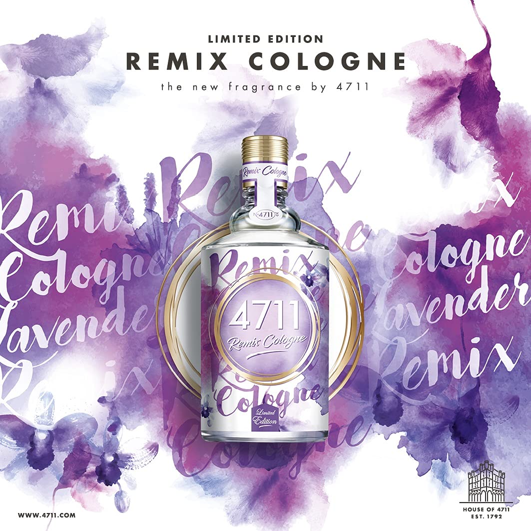 4711 Remix Cologne Lavender Eau De Cologne Natural Spray Perfume 100ml 3.4 Fl.oz. | Perfect Gift For Girlfriend 4711 Remix Cologne Lavender Eau De Cologne Natural Spray Perfume 100ml 3.4 Fl.oz. | Perfect Gift For Girlfriend