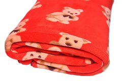 Microfiber Teddy Printed Bath Towel 400 Gsm | Absorbent Super Soft & Comfortable Quick Drying Bathing Towel (Red)