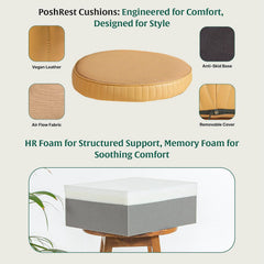 Round Chair Cushion Pad, Memory Foam Pillow, Seat Cushion, King Size - 18 Inch | High-Resilience Pillow, Hip Support & Back Pain Relief | Sitting Pillow, Office Chair Cushion - Set Of 1