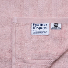 Feather & Spun Bamboo Cotton Bath Towel 600 Gsm | Anti Microbial Fade Resistant Double Needle Stitch Lavender Fragrance Bath Towel (Petal Pink)