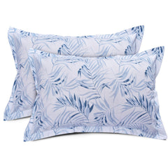 Flat Double Bedsheet With 2 Pillow Covers | Queen Size - 88 X 96 Inches, Blue & White | Durable & Long Lasting Bedsheet