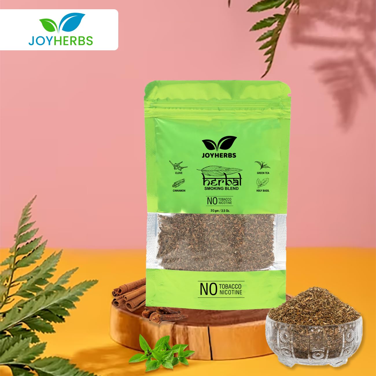 Ayurvedic & Organic Herbs Mix For Smoking, Nicotine & Tobacco Free 30g - With Wooden Smoking Pipe Smoking Accessories Kit Ayurvedic & Organic Herbs Mix For Smoking, Nicotine & Tobacco Free 30g - With Wooden Smoking Pipe Smoking Accessories Kit