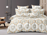 1 Single Glace Cotton Flat Bedsheet With 1 Pillow Cover & Single Comforter - 60 X 90 Inches, Beige | Soft & Durable For Everyday Use - All Season Comfort