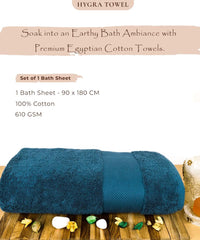 Rangoli Soft Absorbent Durable Towels Earthly Egyption Cotton Plush Oversized Bath Towel 600 Gsm (Teal)