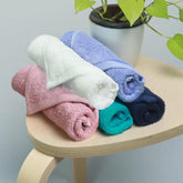 Heelium Bamboo Face Towel 900 Gsm | Ultra Absorbent & Odour-Free 3x Softer Than Cotton Towels | Pack Of 5 -Blue, Teal, Iris, White & Peach