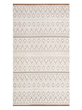 Homefresh Decorative Cotton Bath Towel 500 Gsm | Geometric Pattern Brown & White (Pebble)