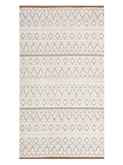 Homefresh Decorative Cotton Bath Towel 500 Gsm | Geometric Pattern Brown & White (Pebble)
