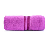 Micro Cotton Remy Basel Luxury Terry Cotton Bath Towel 550 Gsm | Super Comfortable 100% Long Staple Cotton Bath Towel (Voilet)