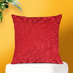 Microfiber Square Pillow Cushion For Sofa & Bed, Maroon - 16 X 16 Inch | Soft, Fluffy For Comfort & Back Support | Breathable, Washable | Premium Velvet Outer Cover With Zip - Set Of 1