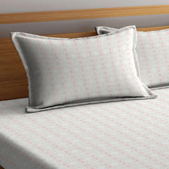 Double Bedsheet With 2 Pillow Covers - 90 X 100 Inches, Pink & Beige | Soft, Breathable & Skin-Friendly Bedding For Daily Use
