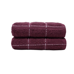 Trident 100% Cotton Luxury Hand Towels 400 Gsm | Super Soft, Easy Care- Everyday, Swim, Pool, Yoga, Travel- Burgundy (Pack Of 2)