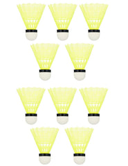 Z.Z Enterprises Badminton Nylon Shuttlecock Yellow Heavy Duty , Durable | Pack Of 10