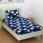 Single Bedsheets With 1 King Size Pillow Covers - 88 X 60 Inches, Dark Blue | Ultra Soft 180 Thread Count-Light Weight & Easy To Wash At Home