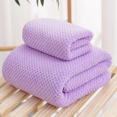 Linear Microfiber Bath Towel & Hand Towel 300 Gsm | Microfiber Bath Towels For Large Size For Men & Women (Purple)