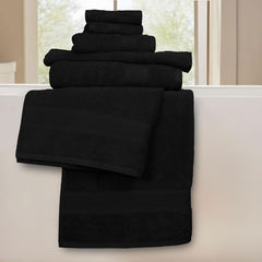 Trident Soft Comfort Air Rich Bath Towels 500 Gsm | 100% Cotton Towel, Super Soft, Highly Absorbent, 6 Pieces (Black)