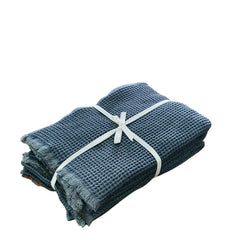 Sanglobal 100% Cotton Waffle Bath Towels 600 Gsm | Ultra Soft Absorbent Cotton Bath Towel Fluffy Design -Set Of 2 (Charcoal)