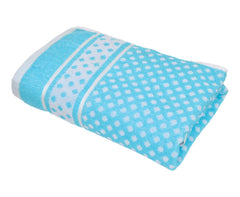 Kuber Industries Multiuses Dot Printed Soft Cotton Bath Towel 800 Gsm - Pack Of 2 (Sky Blue & Pink)