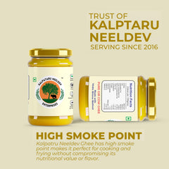 Organic Natural Desi A2 Gir Cow Ghee By Kalpataru Neeldev Enterprises | Vedic Bilona Method Curd-Churned Gir Cow Ghee Good For Health | (1 Litr) 33.8 Ounce | Jar Pack