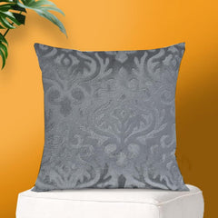 Microfiber Square Pillow Cushion For Sofa & Bed, Grey - 24 X 24 Inch | Soft, Fluffy For Comfort & Back Support | Breathable, Washable | Premium Velvet Outer Cover With Zip - Set Of 1