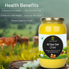 100% Pure 2 Cow Desi Ghee By Soni Farms | Traditional Bilona Method Healthy Pure Desi Ghee Good For Cooking | 2 Litre (1 Litre * 2) 67.6 Ounce | Jar Pack