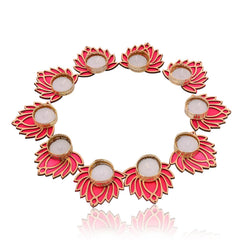 LOTUS TEALIGHT CANDLE HOLDER SET OF 4 | PERFECT FOR NAVRATRA DECORATION