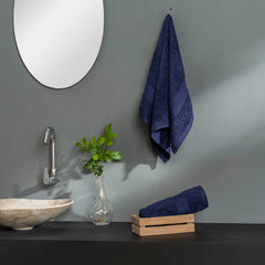 Ddecor Cotton Hand Towel 500 Gsm - Pack Of 2 (Blue)