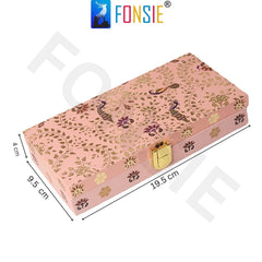 Fancy Shagun Cash Box Or Gaddi Box For Gifting Money On Wedding, New Born Baby, Ring Ceremony Pattern1pc, Material - Wood, Colour - Peacock Peach