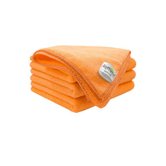 Softspun Microfiber Cloth 340 Gsm | Super Soft Absorbent Cleaning Towels Cleans & Polishes Everything In Your Home - Pack Of 4 (Orange )