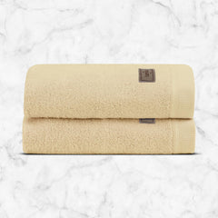 Spread Spain Bamboo Hand Towel 360 Gsm | Ultra Soft Absorbent & Quick Dry Towel For Daily Use, Gym, Pool, Travel, Sports & Yoga Set of 2 (Beige)