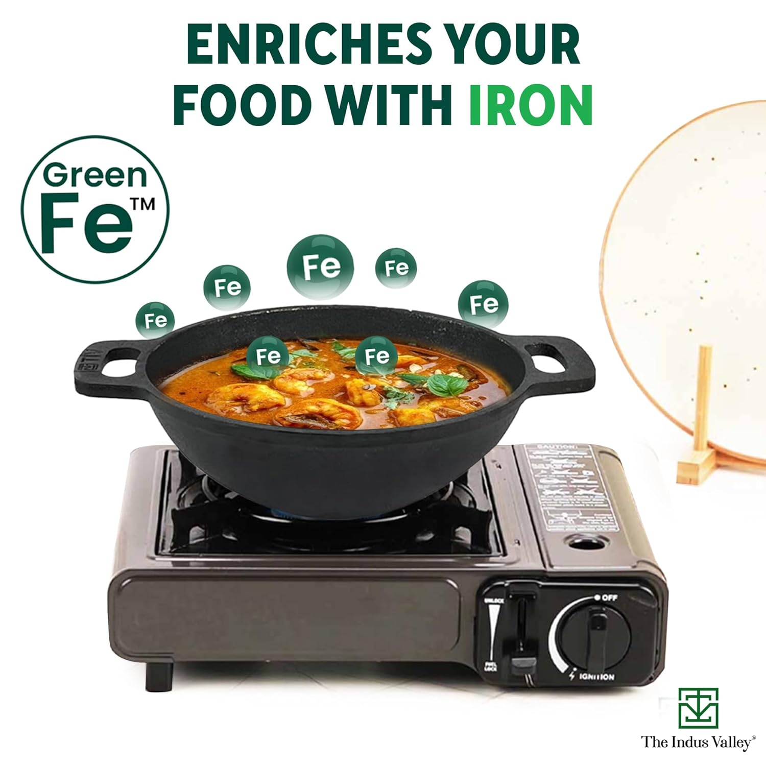 Pre-Seasoned Black Cast Iron Kadai With Flat Handle - Medium, 25.6cm, 10 Inch, 2.4 Liters, 2.5 Kg | Naturally Nonstick Wok Model Kadhai, 100% Pure & Toxin-Free, No Chemical Coating Pre-Seasoned Black Cast Iron Kadai With Flat Handle - Medium, 25.6cm, 10 Inch, 2.4 Liters, 2.5 Kg | Naturally Nonstick Wok Model Kadhai, 100% Pure & Toxin-Free, No Chemical Coating