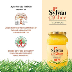 100% Pure A2 Gir Cow Ghee By Sylvan | Natural & Healthy Delicious Desi Ghee Ideal For Frying, Baking | (250ml) 8.4 Ounce | Container Jar