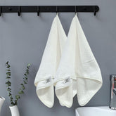Linear Microfiber Hand & Face Towel Small Size 300 Gsm | Towel For Men, Women & Babies Ultra Soft Absorbent & Quick Dry Towels For Gym, Travel (White)- Pack Of 2