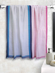 Athom Trendz Living Light Weight Cotton Premium Waffle Border Bath Towel 480 Gsm | Pack Of 2 (Multi13)