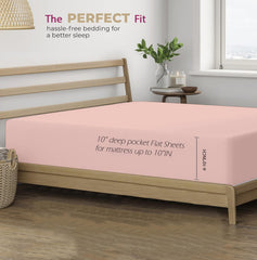 King Size Flat Double Bedsheet Set With 2 Matching Pillow Covers (108 X 108 Inches, Blush Peach) | Best For Festival Gifting, Housewarming, Anniversary Gifts Friends Family Gifting