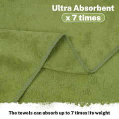 Fezora Microfiber Weft Knitting Bath Towels 400 Gsm | Large Size Bath Towel Soft & Absorbent For Men/Women (Pista)