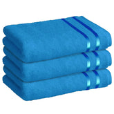 Story@Home 100% Cotton Large Size Bath Towels 1350 Gsm | Perfect For Everyday Use (Blue) - Pack Of 3