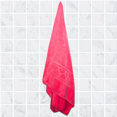 Nive Home Linens Microfiber Bath Towel 400 Gsm | Self Design, Ultra Soft, Super Absorbent, Quick Dry (Pink)
