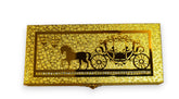 Premium Decorative Designer Mdf Golden Gifting Cash Box, Shagun Box, Jewellery Box, Money Box, Gaddi Box 20x8.5x4cm, Embossed Horse, Pack Of 1, Material - Wood