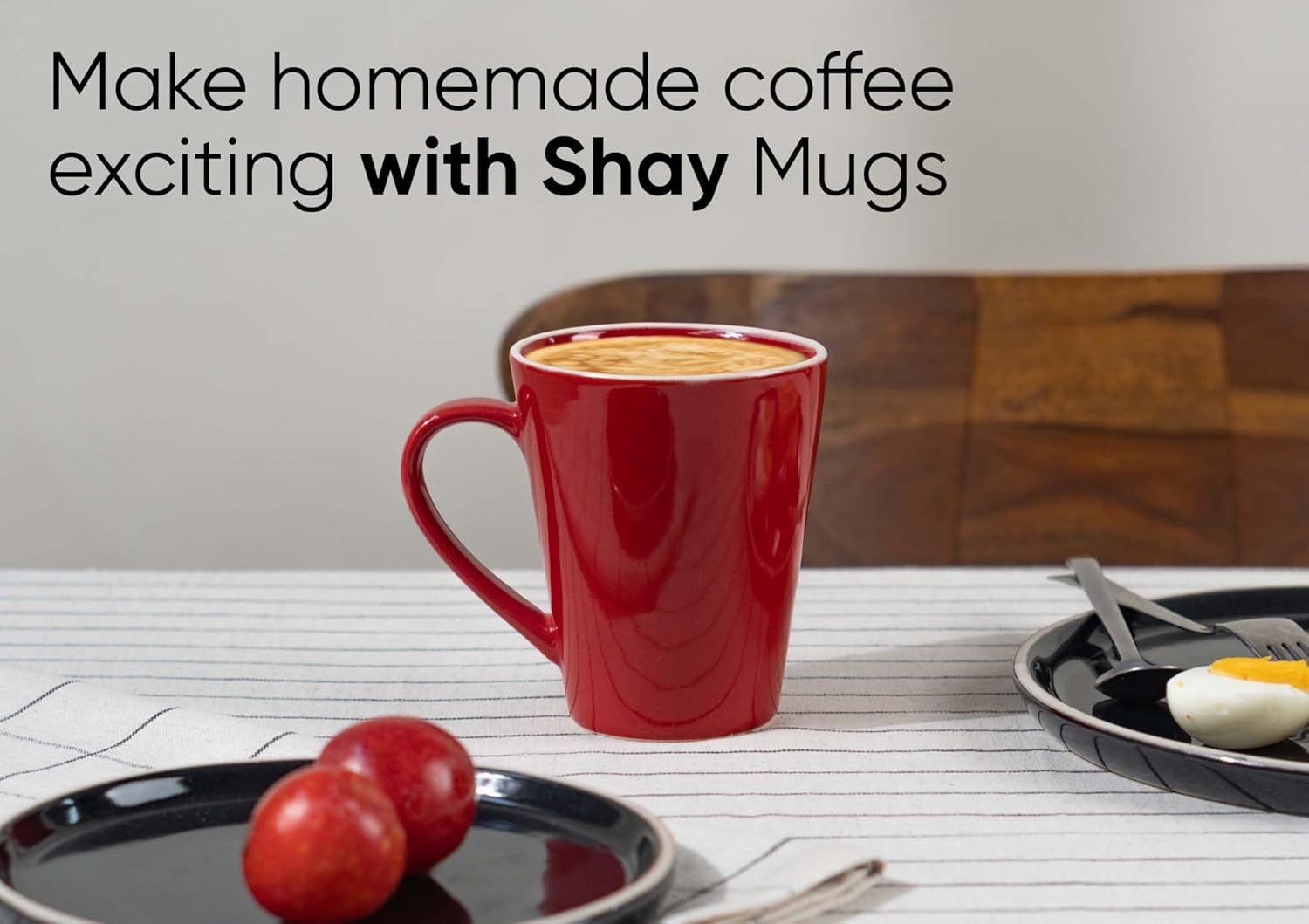Large Ceramic Coffee Mug Set Of 2 - Red Rim, 350ml Each | Red Beauty Ceramic Mug - Tea Mug With Glossy Finish | Mug For Coffee - Ceramic Coffee Mug | Stoneware Coffee Cup - Microwave Safe Large Ceramic Coffee Mug Set Of 2 - Red Rim, 350ml Each | Red Beauty Ceramic Mug - Tea Mug With Glossy Finish | Mug For Coffee - Ceramic Coffee Mug | Stoneware Coffee Cup - Microwave Safe