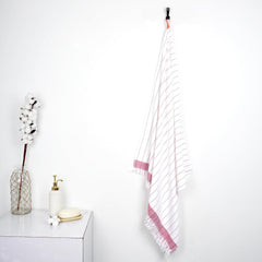 Thirsty Towel Cotton Bath Towel 200 Gsm | Super Soft & High Absorbency Quick Dry Bath Towels Large Size For Men, Women & Kids, Pinstripe (Merlot Mauve)