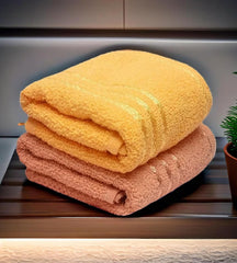 Weavers Villa Cotton Plain Soft Face/Hand Towel 400 Gsm (Multicolour) - Set Of 2