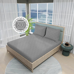 Cotton Blend Bedsheet King Size Set With 2 Pillow Covers - Size 107 X 101 Inches, Grey | Light Weight & Breathable, Bedsheets Safe & Comfortable For Every Season