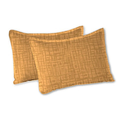 100% Cotton Bedsheet Double Bed For Queen Size With 2 Pillow Covers - 90 X 100 Inches, Yellow & Brown | Ideal For Daily Use - Perfect For Queen Bed Durable & Wrinkle Free