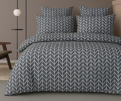 Cotton Double Bedsheet For Queen Size With 2 Matching Pillow Covers For Home - 90 X 100 Inches, Grey & White | Smooth Finish, Soft Touch & Breathable Comfort For Everyday Use