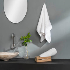 Ddecor Cotton Hand Towel 500 Gsm - Pack Of 2 (White)