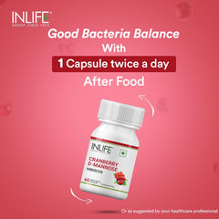 Inlife Cranberry Capsules For Urinary Tract, D - Mannose Hibiscus Extract, Health Supplement For Uti | For Unisex 60 Vegetarian Capsules 100gm 0.2lbs Each Pack Of 4