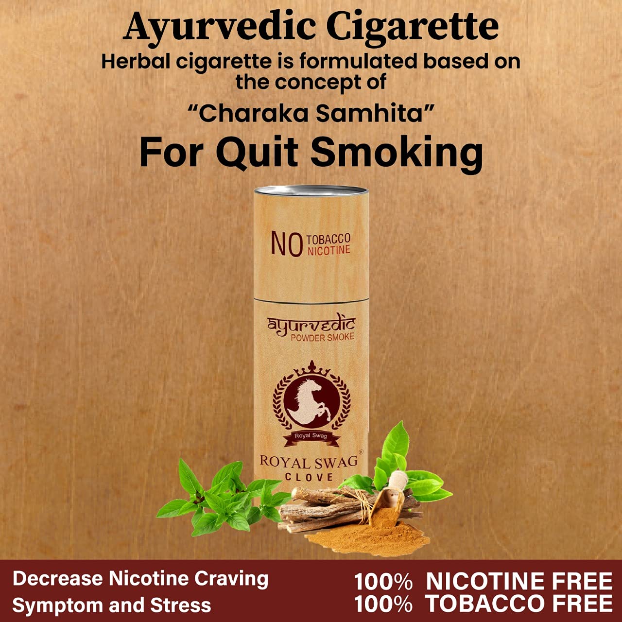 Royal Swag Ayurvedic & Herbal Cigarettes Regular Flavour & Clove Flavour 25 Sticks Each With 20ml Shot Anti Addiction Spray - (50 Sticks) Royal Swag Ayurvedic & Herbal Cigarettes Regular Flavour & Clove Flavour 25 Sticks Each With 20ml Shot Anti Addiction Spray - (50 Sticks)