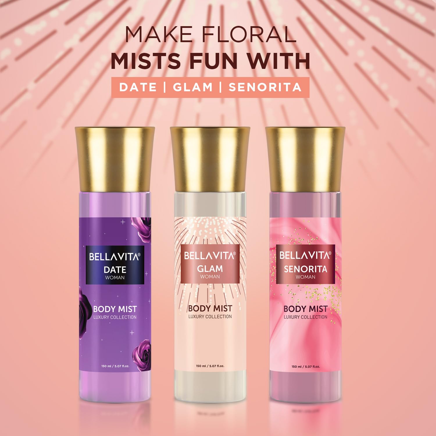 Bella Vita Luxury Glam Woman Body Spray Mist 150ml 5.0 Fl.oz. Long Lasting | Luxury Collection Bella Vita Luxury Glam Woman Body Spray Mist 150ml 5.0 Fl.oz. Long Lasting | Luxury Collection