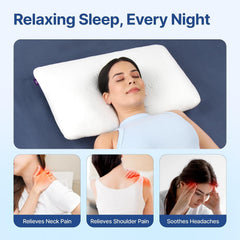 Ultimate Deep Sleep Pillow, For Pain Relief, White, King Size - 4 Inches | Orthopedic Gel Memory Foam Pillow | For Neck & Shoulder Pain Relief, Includes Bamboo Pillow Cover - Pack Of 2